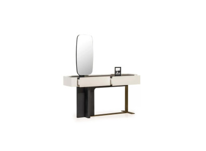 Tocador, mesa de tocador, mesa consola, espejo, madera, blanco, juego de diseño