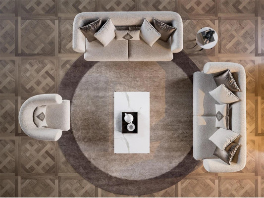 Salón de lujo moderno 2x sofá de dos plazas tapizado textil diseño mobiliario