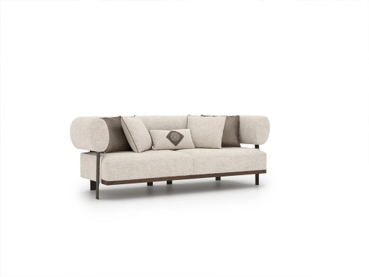 Salón de lujo moderno 2x sofá de dos plazas tapizado textil diseño mobiliario
