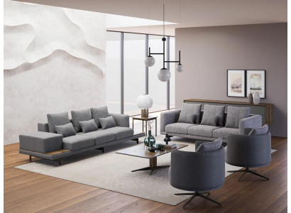Diseño de conjunto de sofá 2x sofá de tres plazas con sillón sofá moderno de lujo nuevo tapizado