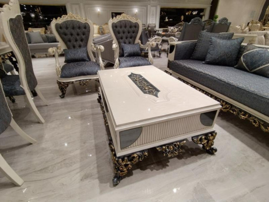 Moderno juego de sala de 4 piezas con 2 sofás elegantes y sillón de diseño nuevo.