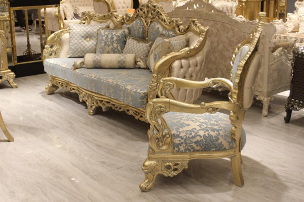 Conjunto de sofás clásico 3+3+1 plazas Chesterfield Sillón relax Muebles Sofá Nuevo