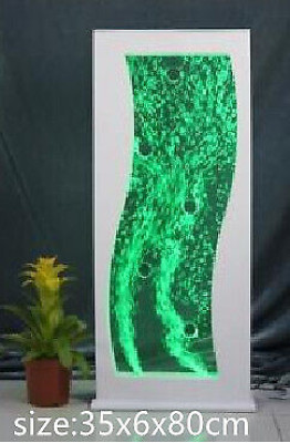 Columna de agua, pared de agua, cascada de agua, pantalla LED, diseño de lujo, decoración de metal.