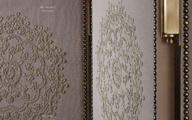 Paravent de metal con separador de tela pared divisoria 3D Bellavista Collection