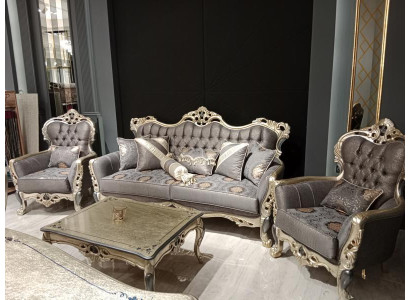 Salón de diseño conjunto de sofá Conjunto de sofá 3+3+1+1 2x Sofás 2x Sillones
