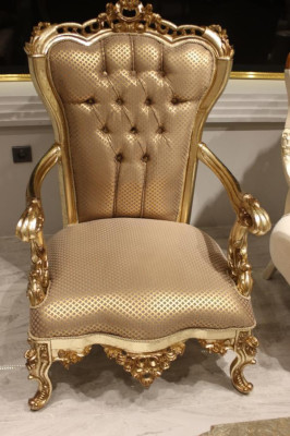 Sofá de 3 plazas de tela, conjunto completo de sofá y sillón de madera Chesterfield.