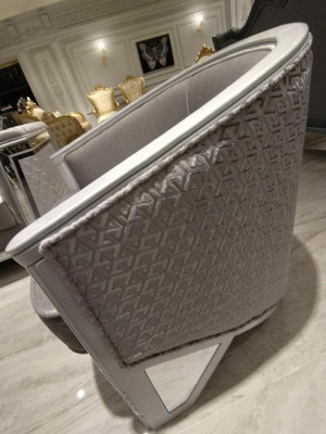 Diseño de sala de estar moderna Conjunto de sofás 3+3+1+1 Gris Set de muebles de sala de estar