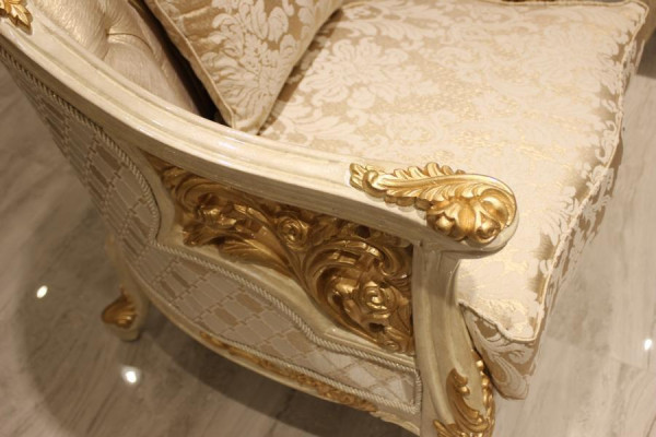 Sofá de salón exquisito de 3+3 plazas moderno en beige, nuevo.