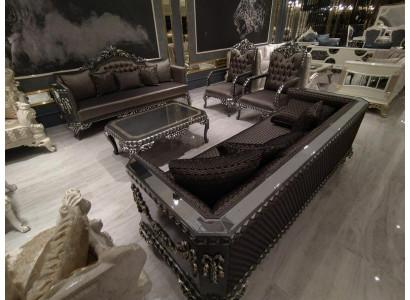 Elegantes conjunto de sofás para la sala de estar de 3+3 plazas, conjunto elegante con 2 sofás nuevos.