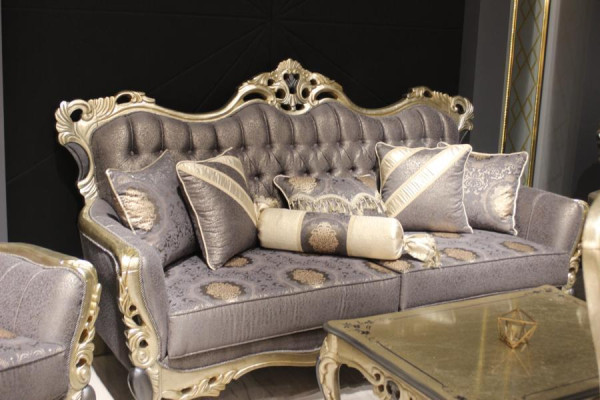 Conjunto de sofás de lujo de 3+3 asientos, gris, moderno, nuevo