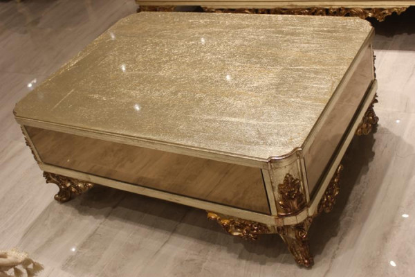 Conjunto de sofás Chesterfield 3+1+1 Grupo completo Juego de sillones Sofá Textil dorado