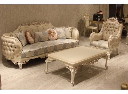 Exclusivo, acogedor, sala de estar, sofá de 3 plazas Moderno con diseño de 2 sillones.