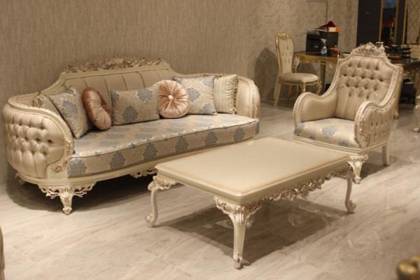Sofá de lujo de tres plazas con estilo, sillón de salón de muebles elegantes nuevos.