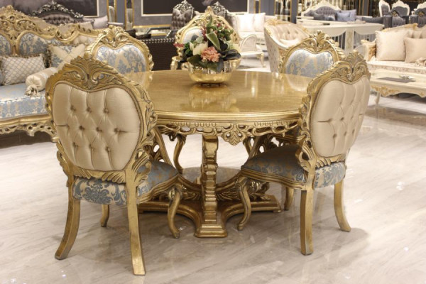 Conjunto de 6 sillas de comedor de diseñador de estilo antiguo de madera de lujo, nuevo.