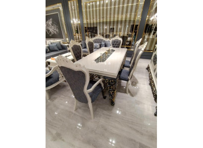 Silla de comedor moderna de 6 unidades Silla de lujo de 6 unidades Conjunto de sillas de madera de diseñador