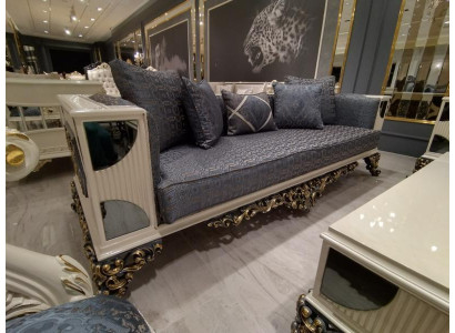 Lujo 3 plazas sofá sofá de sala de estar elegante elegante Art Deco sofá nuevo