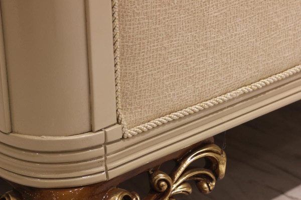 Lujo Sofá de 3 plazas Muebles de salón Sofá elegante de 3 plazas Textil beige