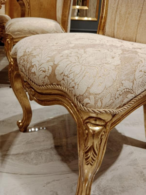 6 sillas conjunto completo de estilo Art déco Diseño de sillas Chesterfield Textil Nuevo