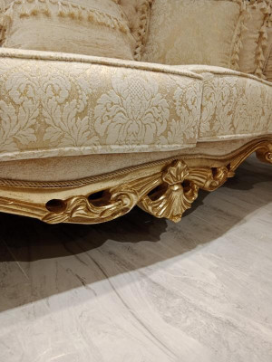 Chesterfield Sofá de diseñador de 3 plazas Sofá Tapizado de tela Nuevo
