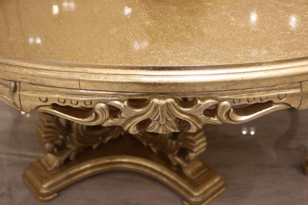 Mesa de comedor de lujo redonda Diseño de mesa mesas de comedor clásicas muebles dorados nuevos
