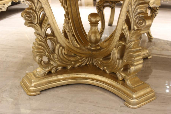 Mesa de comedor de lujo redonda Diseño de mesa mesas de comedor clásicas muebles dorados nuevos