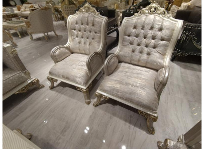 Exquisito sillón de sala de estar, muebles de sala de estar de lujo, sillón con asientos.