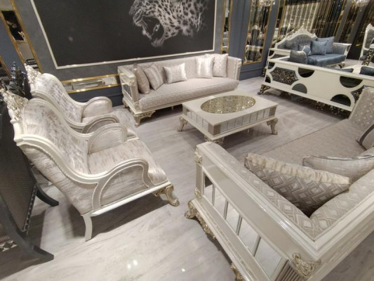 Exquisito sillón de sala de estar, muebles de sala de estar de lujo, sillón con asientos.