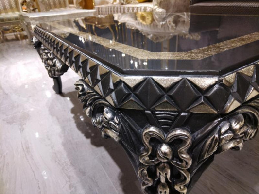 Diseño de mesa de centro de lujo de madera moderna para la sala de estar.