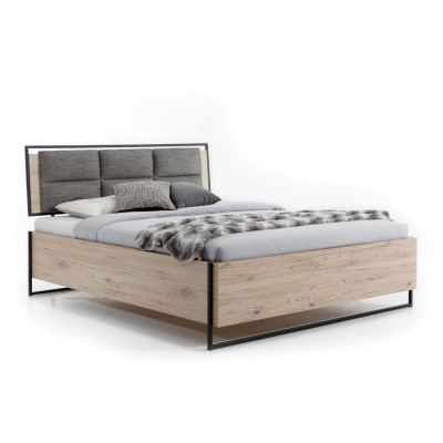 Cama moderna para dormitorio Cama de madera elegante Lujosa cama doble