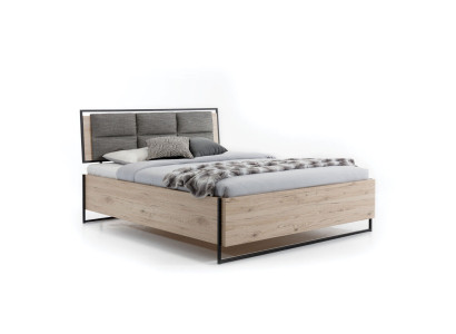 Cama moderna para dormitorio Cama de madera elegante Lujosa cama doble