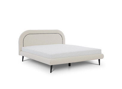 Muebles de dormitorio Cama blanca Cama doble acolchada de textiles modernos