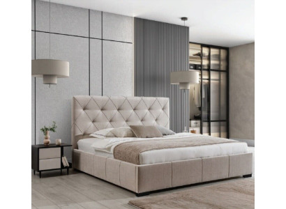Cama tapizada de lujo Cabecera alta Dormitorio Decoración