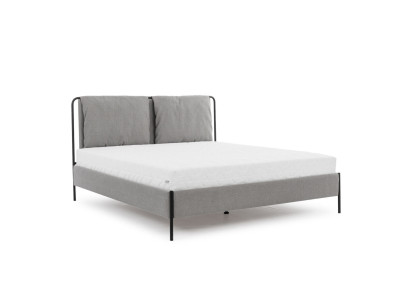 Dormitorio moderno cama cama doble gris estructura de metal camas de tela