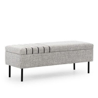 Moderno banco de dormitorio gris de lujo con marco de madera nuevo