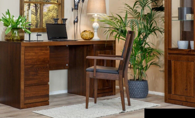 Mesa Escritorio Mesa de madera Mesa de ordenador Madera maciza Mesa de oficina Muebles de oficina Mesas