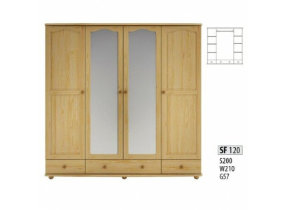 Armario de dormitorio de madera Armario Hecho a mano de madera maciza Armario de 4 puertas.