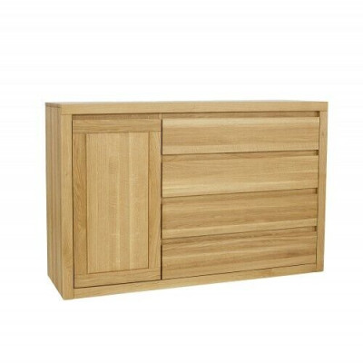 Aparador Cómoda Madera maciza Armarios Madera real 140x90cm Cómodas Armario Roble