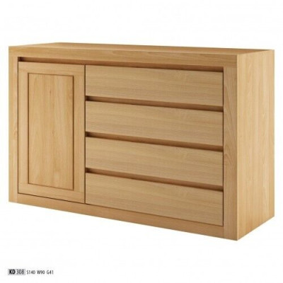 Aparador Cómoda Madera maciza Armarios Madera real 140x90cm Cómodas Armario Roble