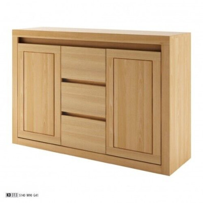 Aparador Cómoda Madera maciza Armario Armarios Madera auténtica Roble 140x90cm Cómodas