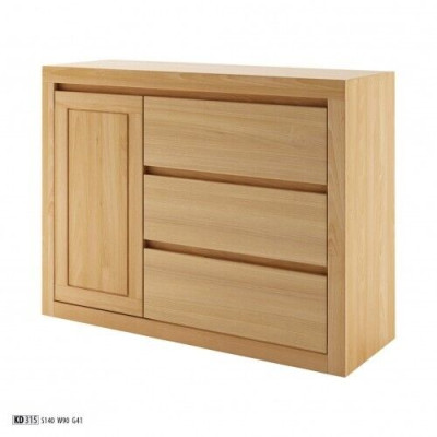 Cómoda de casa de campo de madera maciza Armario Armarios Madera real Roble 140x90cm Cómodas