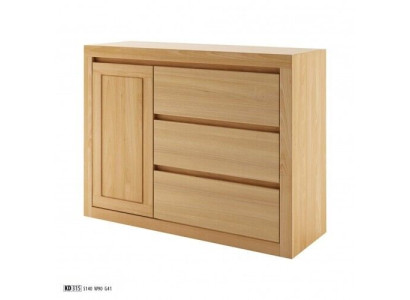 Cómoda de casa de campo de madera maciza Armario Armarios Madera real Roble 140x90cm Cómodas