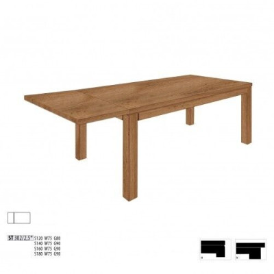 Mesa de comedor maciza de madera real, mesa de roble, mesa de comedor maciza de 180x90 cm hecha en la UE.