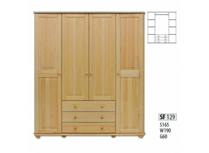Madera maciza Armario de madera Armario Armario de dormitorio Macizo Nuevo