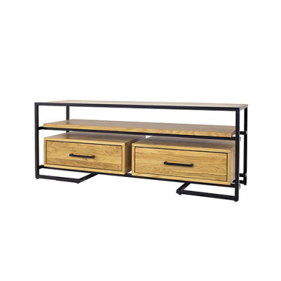 Mueble de TV de madera maciza hecho a mano.