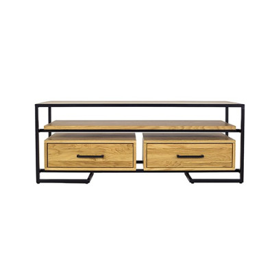Mueble de TV de madera maciza hecho a mano.