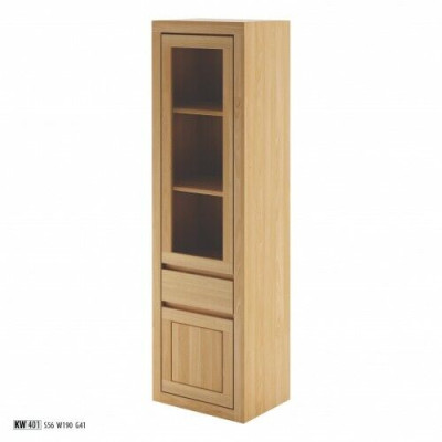 Armario de madera Vitrina de cristal Armario de salón de madera maciza hecho a mano