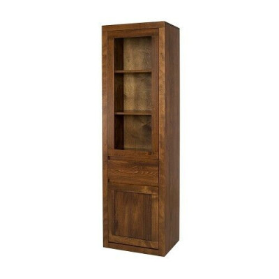 Armario de madera Vitrina de cristal Armario de salón de madera maciza hecho a mano