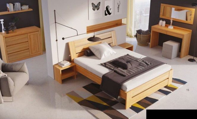 Cama de madera Verdadera madera Dormitorios Hotel 180x200 Estilo Muebles macizos