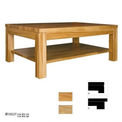 Mesa de centro de madera Mesa de sala y comedor 100x70 Madera maciza