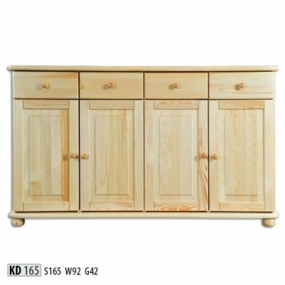Cómoda de madera maciza de 165 cm, aparador, armario, mueble de madera maciza.